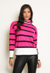 Roll Neck Striped Knitted Jumper