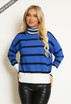 Roll Neck Striped Knitted Jumper