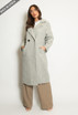 Chevron Stripe Wool Look Coat