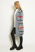 Striped Knit Open Cardigan