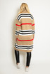 Striped Knit Open Cardigan