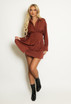 Fitted Satin Shirt Dress