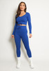 Ribbed Low Neck Knotted Top & Leggings Co-Ord