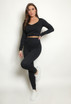 Ribbed Low Neck Knotted Top & Leggings Co-Ord