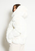 Faux Fur PU Hooded Jacket