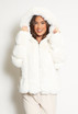 Faux Fur PU Hooded Jacket