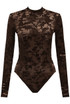 Velvet High Neck Printed Bodysuit