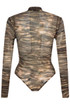 Marble Print High Neck Bodysuit