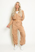 Fleece Ruched Sleeve Hoodie & Trouser Set
