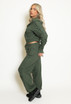 Fleece Ruched Sleeve Hoodie & Trouser Set