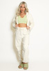 Fleece Ruched Sleeve Hoodie & Trouser Set