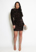 Velvet Sequin Long Sleeve Dress