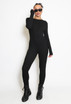 Low Back Long Sleeve Ribbed Unitard