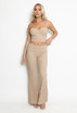 Bustier Crop Tops and Flare Trouser Set