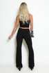 Bustier Crop Tops and Flare Trouser Set