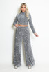 Sequin Elasticated Wide Leg Trouser