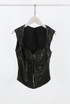 Faux Leather Corset Waistcoat Top