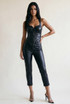 Faux Leather Corset Waistcoat Top