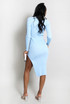 Side Slit Ribbed Midi Dress