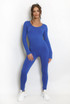 Ribbed Scoop Neck Unitard