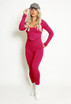 Dip Front Wide Neck Ribbed Gym Set