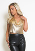 Chain Mail Cowl Neck Top