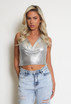 Chain Mail Cowl Neck Top