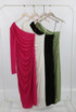 Ruched One Shoulder Midi Dress