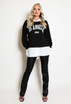 Light Weight Slogan Sweatshirts with Shirt Hem