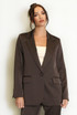 Luxe Satin Tailored One Button Blazer