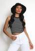 Monochrome Stripe Crop Tops