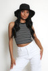 Monochrome Stripe Crop Tops