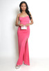 Cowl Neck Side Ruched Maxi Dress