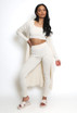 3Pc Fine Knit Long Cardigan With Cami & Leggings