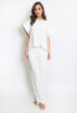 Exaggerated Sleeve Plisse Trouser Set