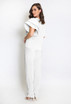 Exaggerated Sleeve Plisse Trouser Set