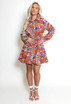 Tribal Print Belted Shirt Dress