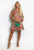 Tribal Print Belted Shirt Dress