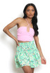 Keyhole Ruched Chiffon Crop Top