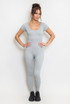 Ribbed Wide Neck Unitard 