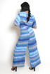 Belted Printed Wide Leg Jumpsuit
