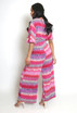 Belted Printed Wide Leg Jumpsuit