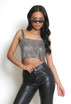Chain Mail Open Back Crop Top