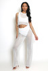 Pointelle Knit Top And Trouser Set