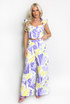 Printed Corset Top And Wide Leg Trouser Set