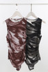 Marble Print Sleeveless Bodysuit