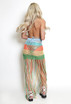 Multicoloured Crochet Bralet And Tassel Skirt Set