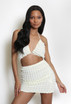 Waffle Skirt And Strappy Bralet Set