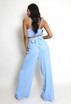 Tie Back Crop Top And Wide Leg Trouser Set