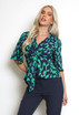 Green Animal Print Kimono Top